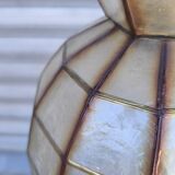 Mother-of-pearl and brass pendant light from the 1950s