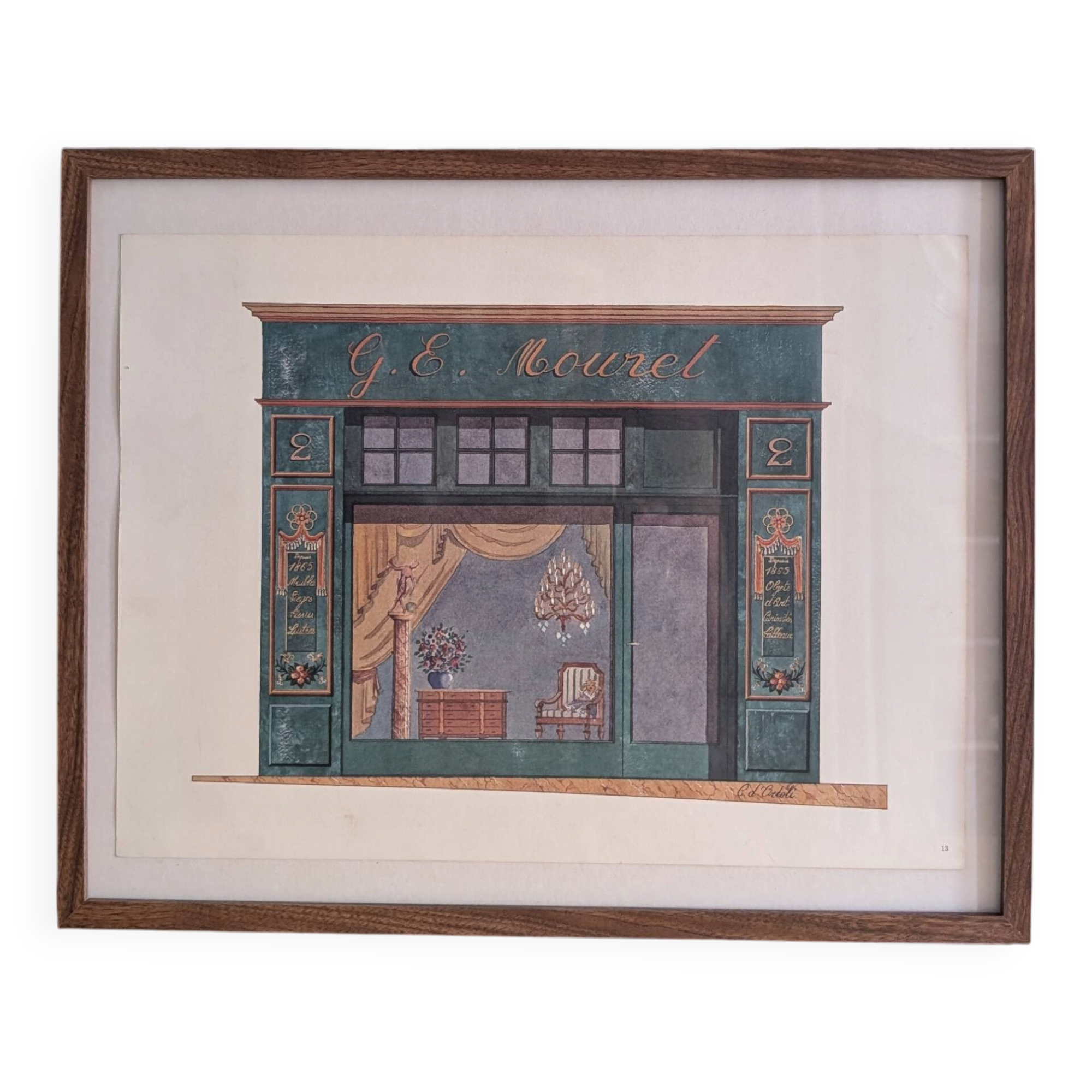 Lithograph "G. E. Mouret - antiques" – Catherine d'Ortoli
