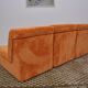 Orange corduroy Modular sofa from the 70's, 3 pieces