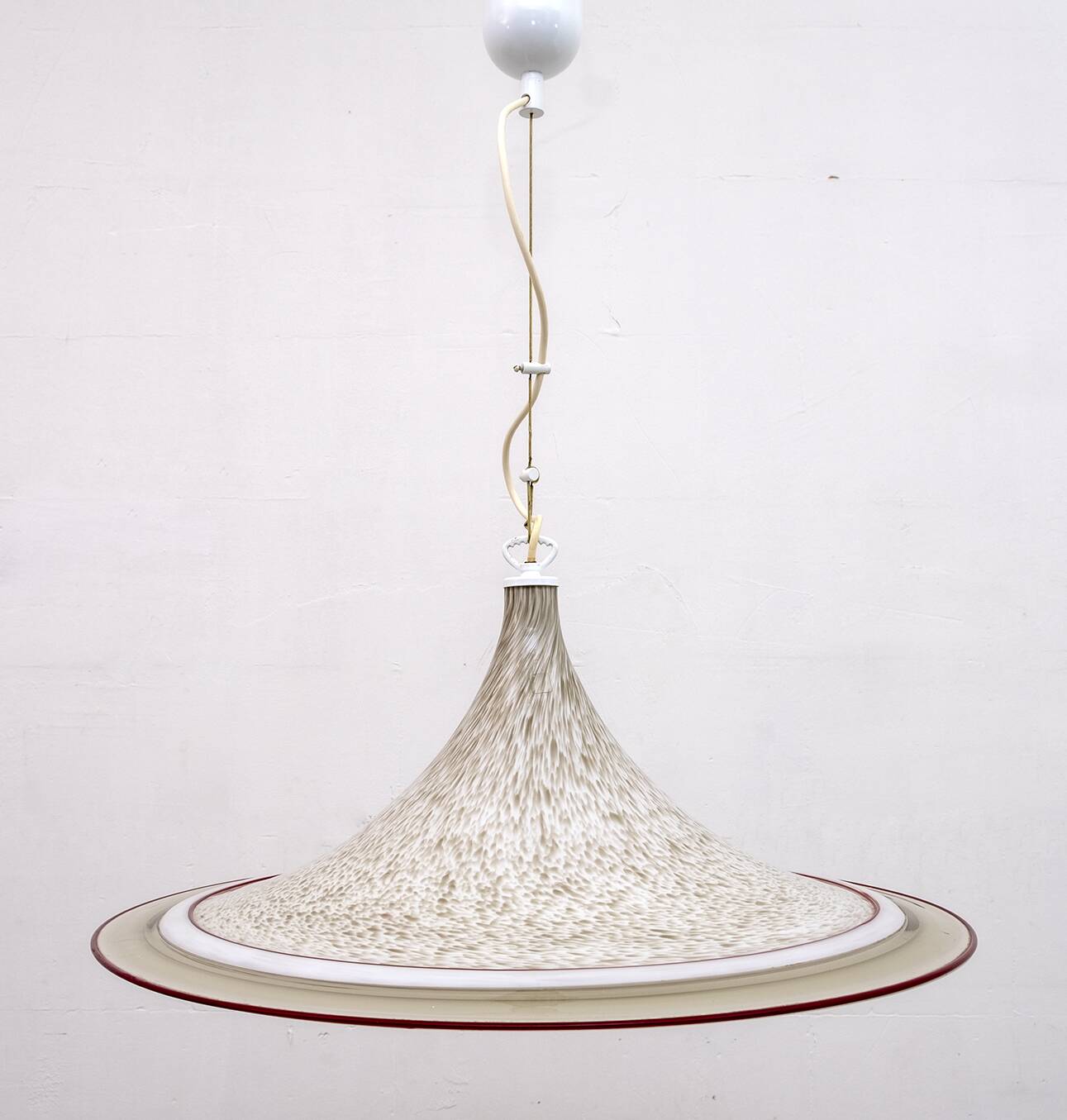 Mid-Century Modern Italian Chandelier Hat Murano Glass, 1970