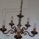 Chandelier with five arms of brushed metal light