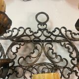 Pair of wrought iron sconces, 1980s