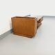 Rectangular vintage modernist coffee table with wooden niches, chrome.