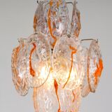 Chandelier vintage avec médaillons oranges