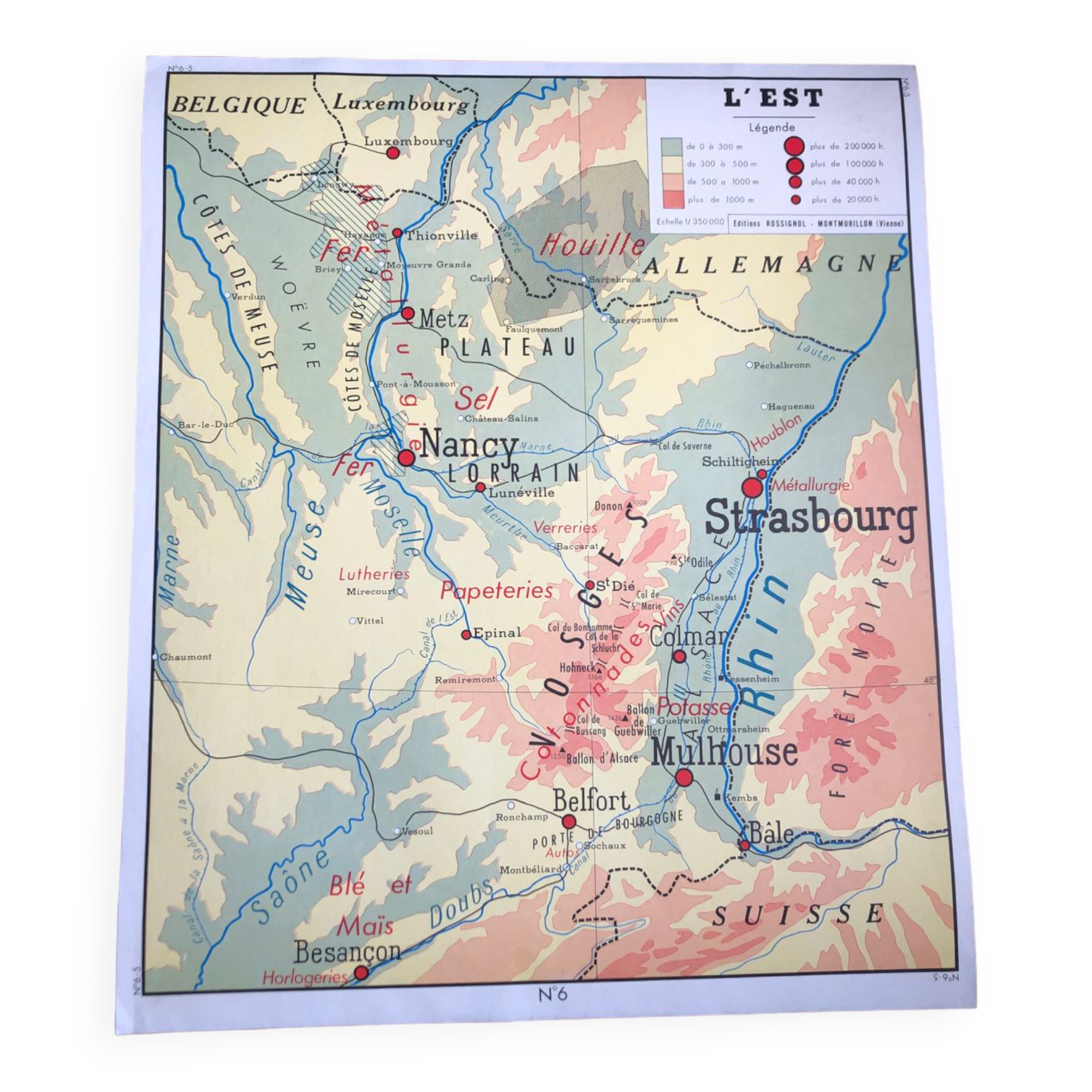 Carte scolaire ancienne l’Est / Nord