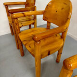 Set of 6 solid pine chairs in Scandinavian design by Reiner Daumiller vintage