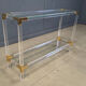 Brass and lucite console table, 1970s