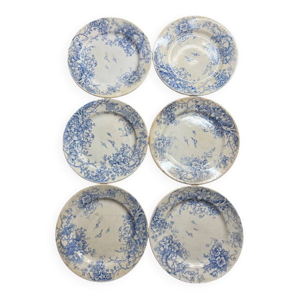 Lot de 6 assiettes plates vintage