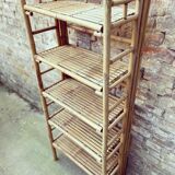 Foldable vintage bamboo bookcase
