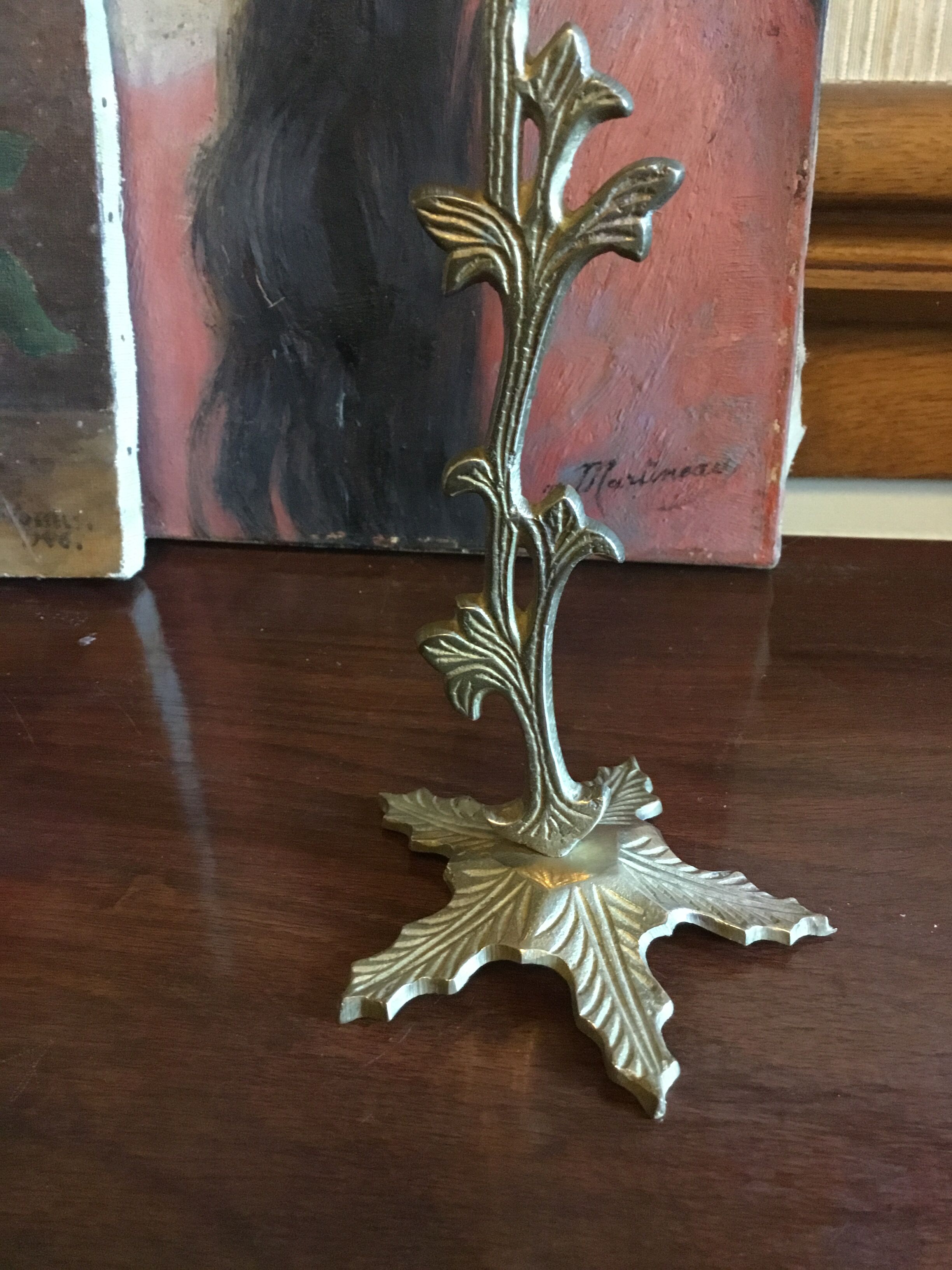 Brass flower candlestick