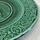 3 fruit plates Sarreguemines majolica shaded enamel Rubelles