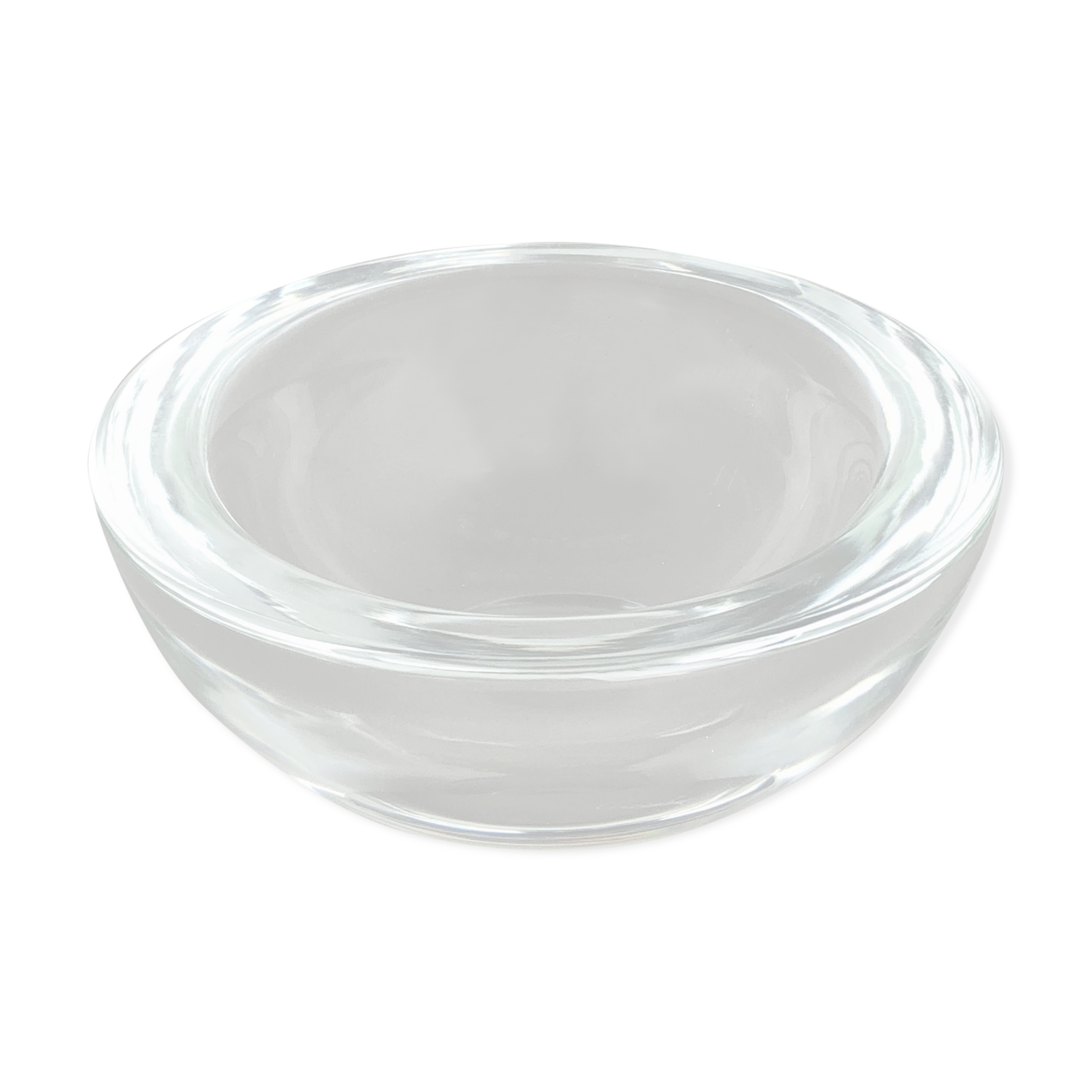 Murano heavy clear glass shell bowl, by Gino Cenedese Italy, 1960