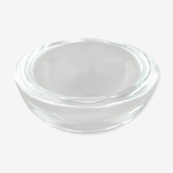 Murano heavy clear glass shell bowl, by Gino Cenedese Italy, 1960