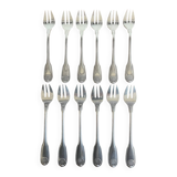 8 Silver-Plated Oyster Forks Shell Pattern Christofle