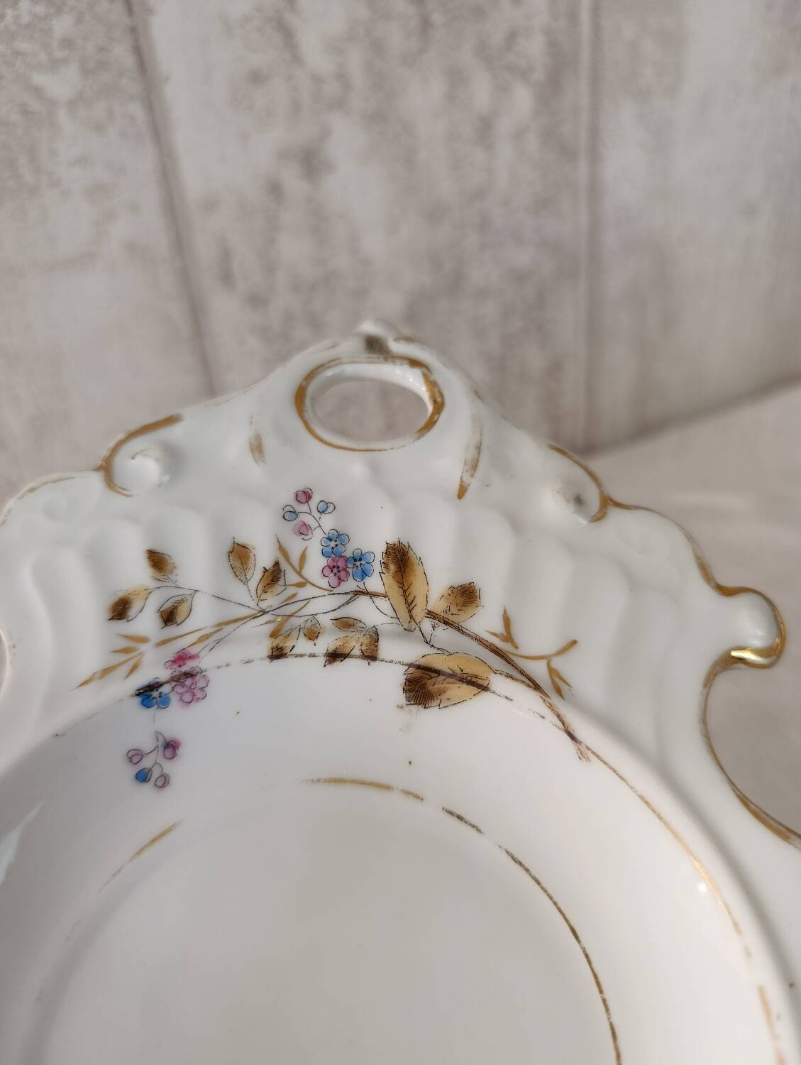 Sous tasse à déjeuner égoïste/ tartine de porcelaine G. Demartine & Ci