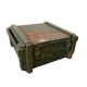 Vintage green wooden industrial box / chest / military crate