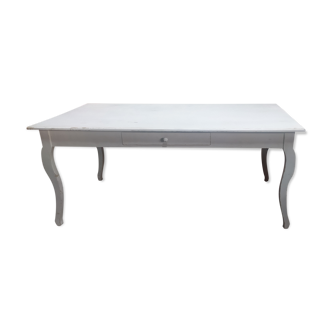 Dining room table patinated in white
