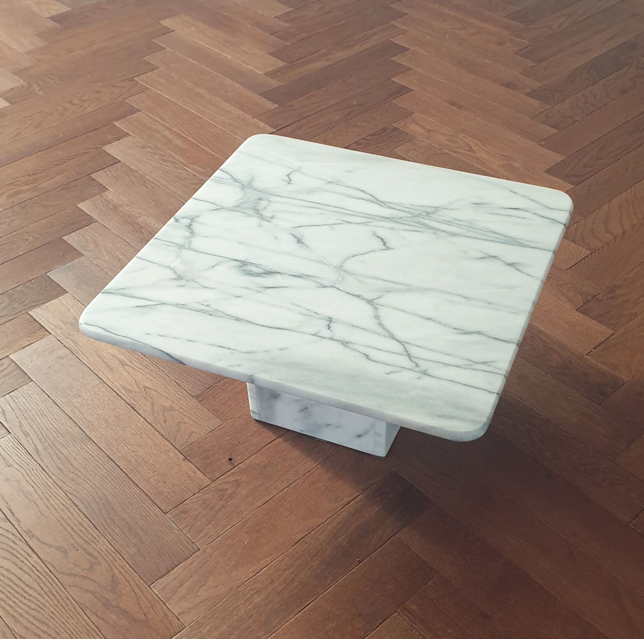 Vintage Carrara marble coffee table