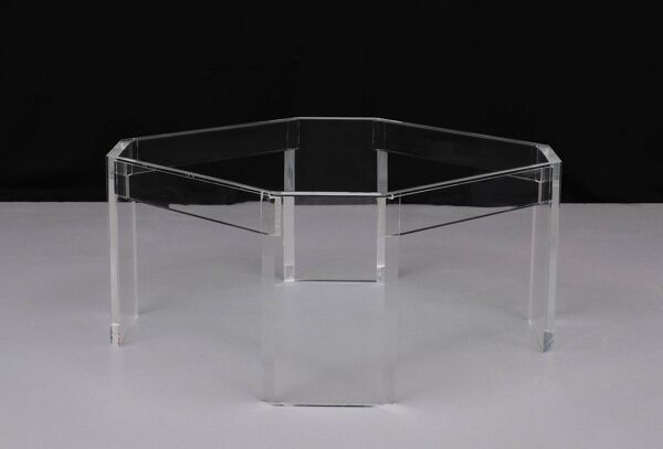 Table basse octogonale Lucite David Lange années 1970