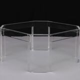 Table basse octogonale Lucite David Lange années 1970
