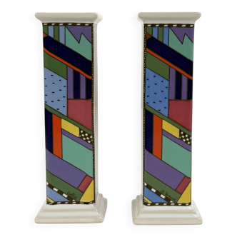 Pair of Scenario Metropol Candlesticks by Barbara Brenner for Rosenthal, 90