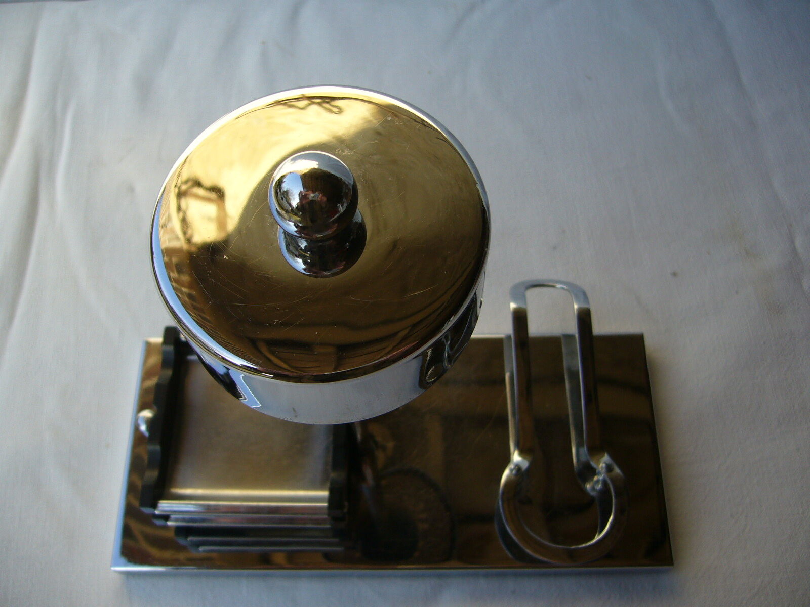 Chrome metal pipe art deco door