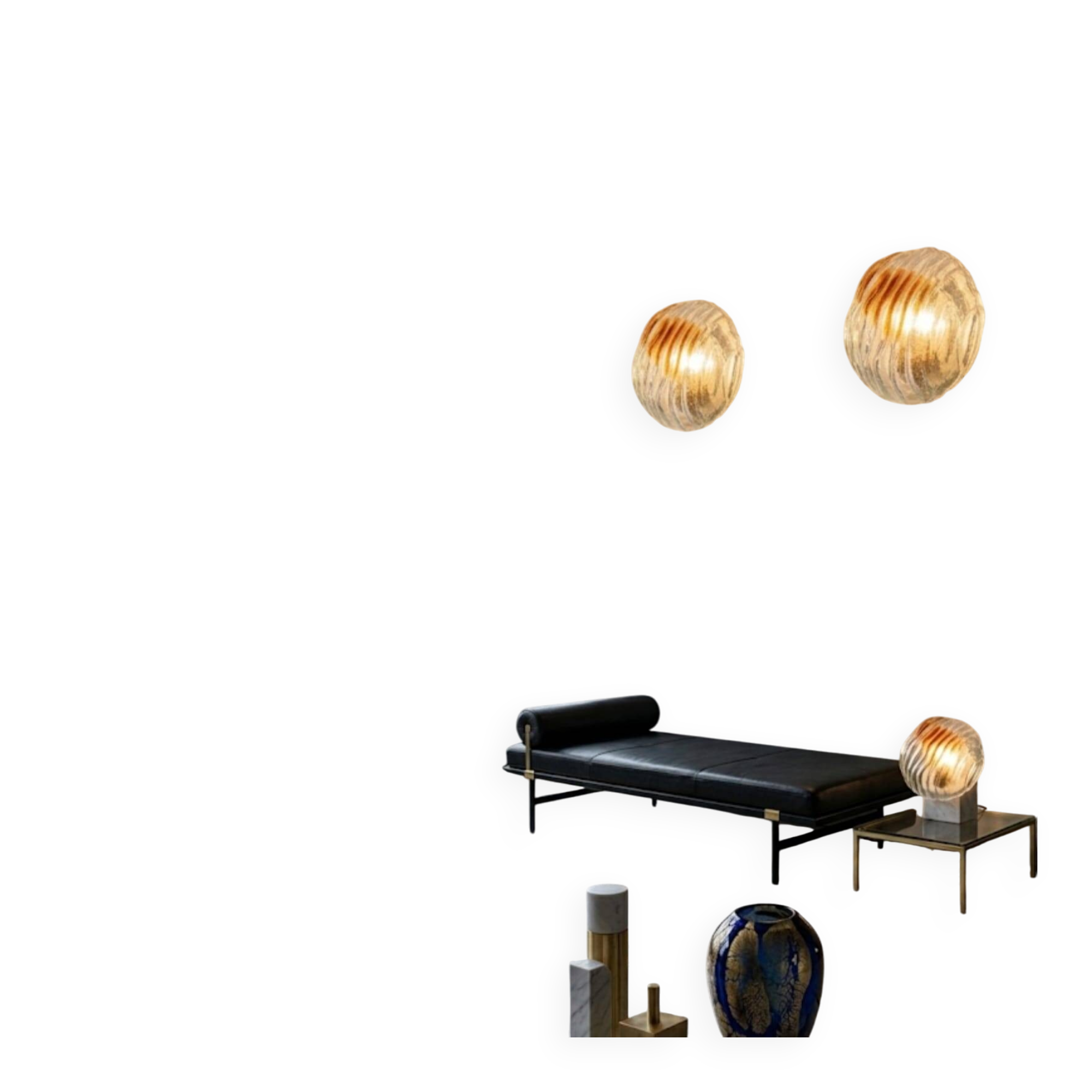 1970 Mazzega pair of vintage Murano wall lights