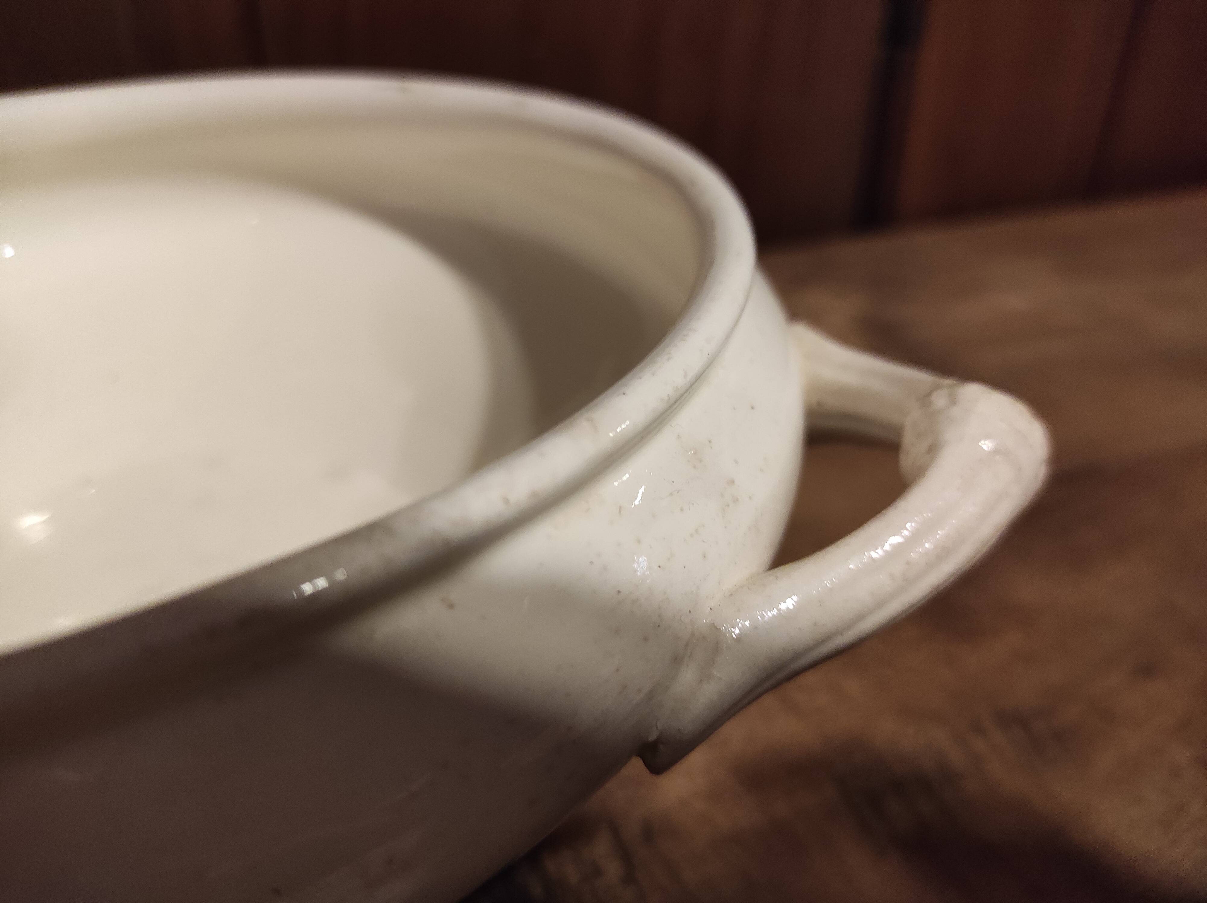 French vintage soup tureen, R. Lafitte, Terre de Fer, Salins