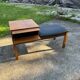 Vintage teak telephone bench with vinyl seat, 1960s