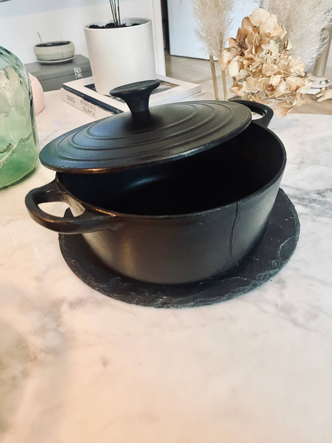 Le Creuset casserole nº18 in black cast iron