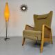 Vintage wingback recliner in Scandinavian design from the 1960s.