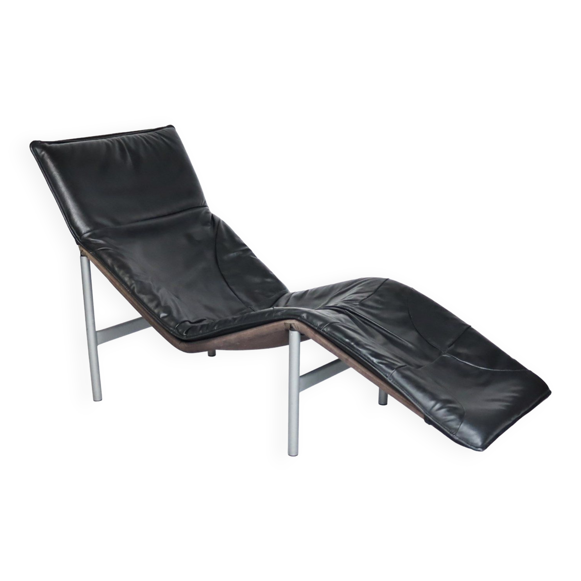 80s leather lounge chair