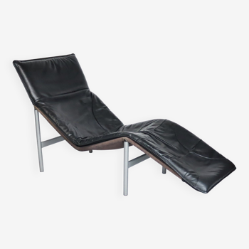 Chaise longue en cuir années 80