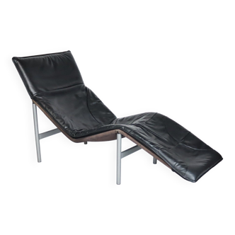 Chaise longue en cuir années 80