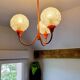 Suspension with 3 orange arms, mid-century, 1960s.