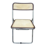 Chrome caned folding chair