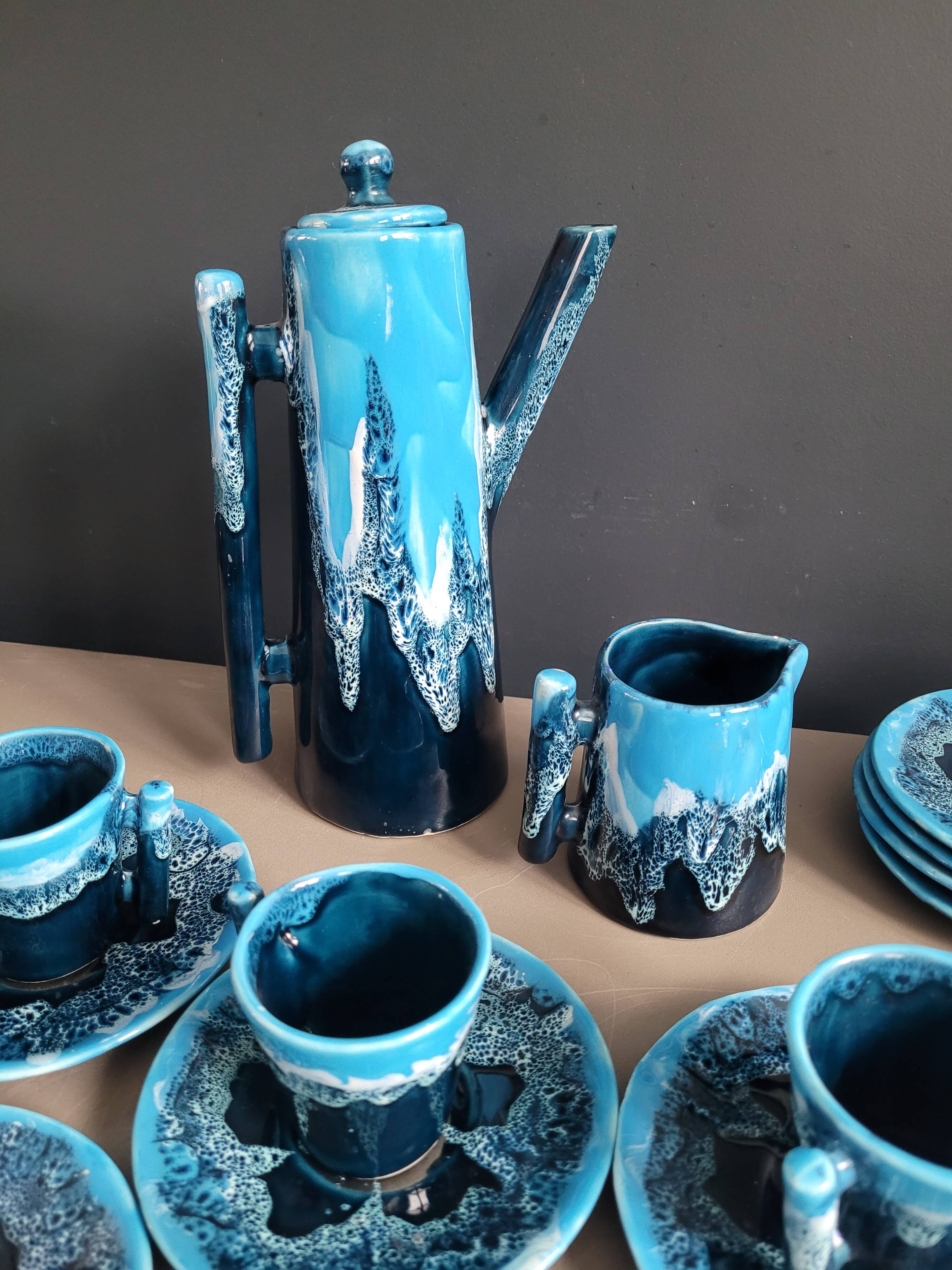 Vallauris blue coffee set - 22 pieces