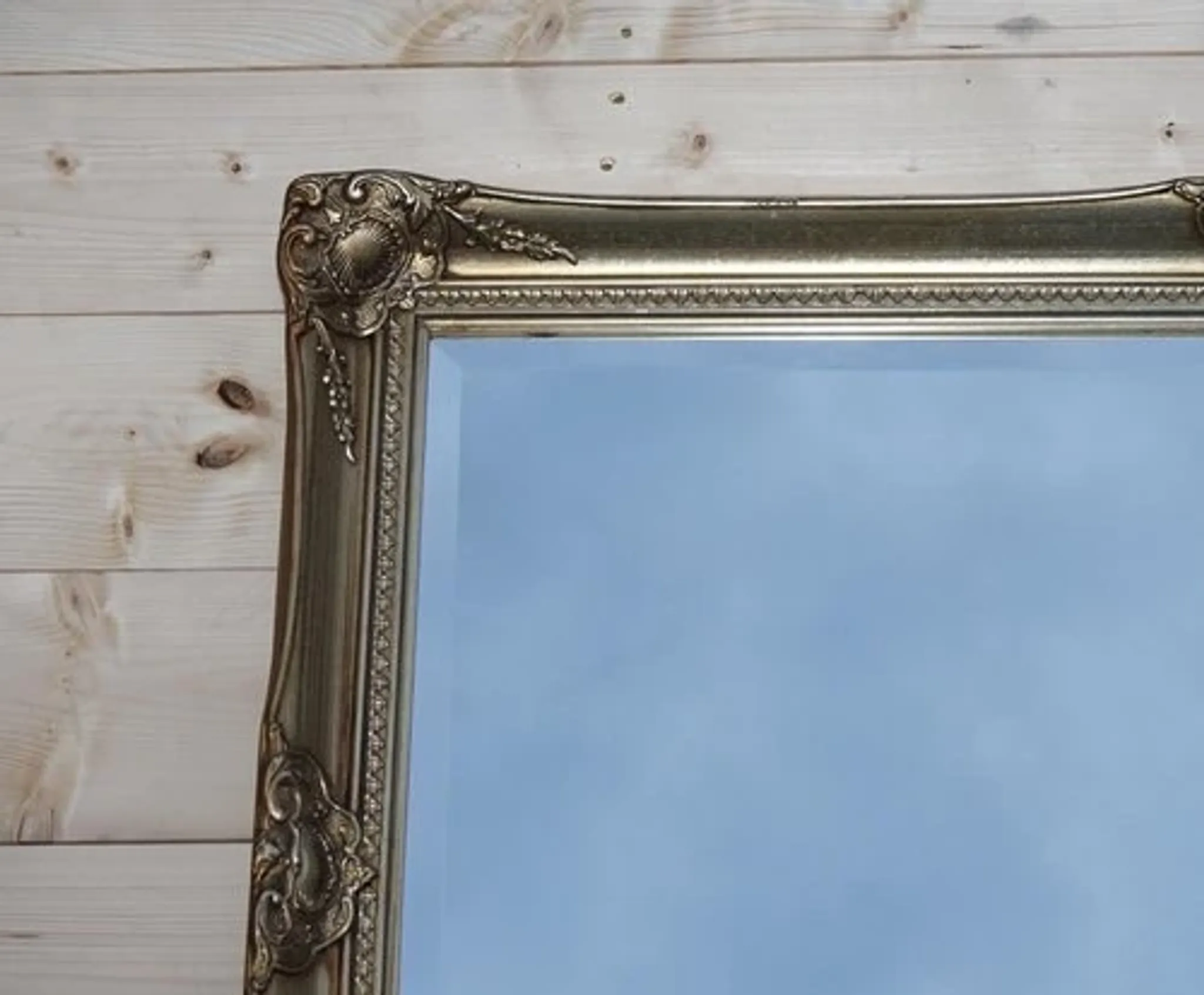 Large Bevelled Wall Mirror Ornate Vintage