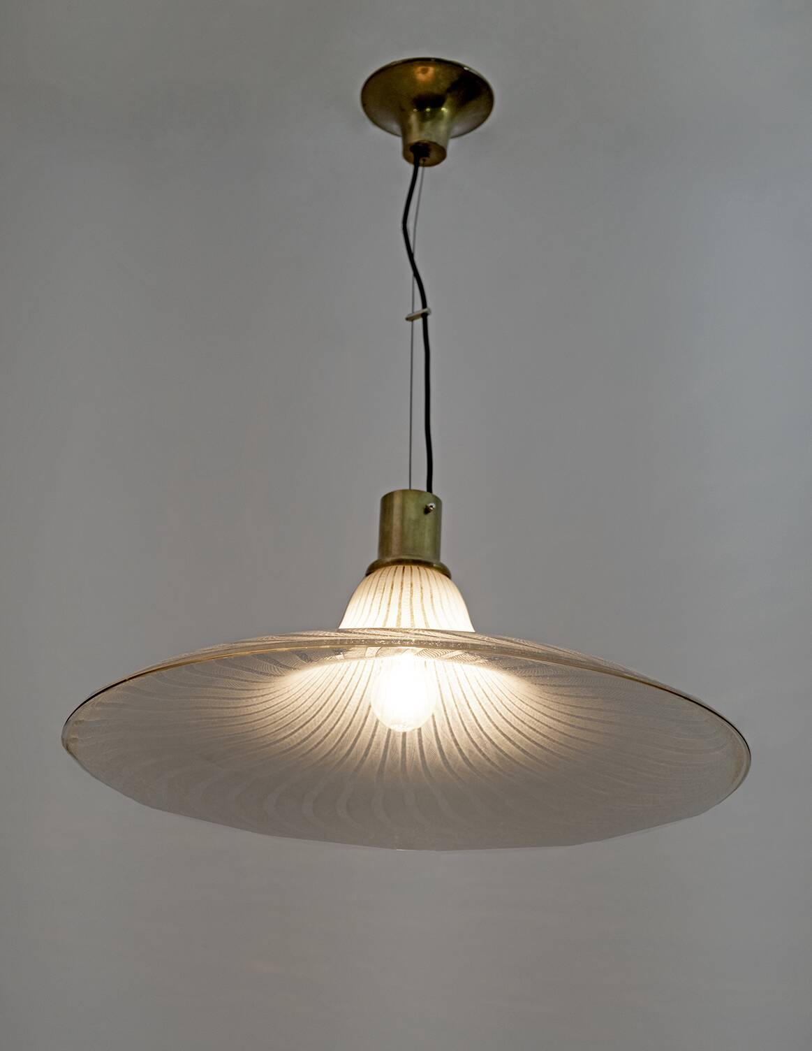 Mid-Century Modern Italian Murano Bubbles Glass Pendant Lamp, 1970s