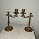 Pair of adjustable gilt bronze candlesticks