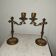 Pair of adjustable gilt bronze candlesticks