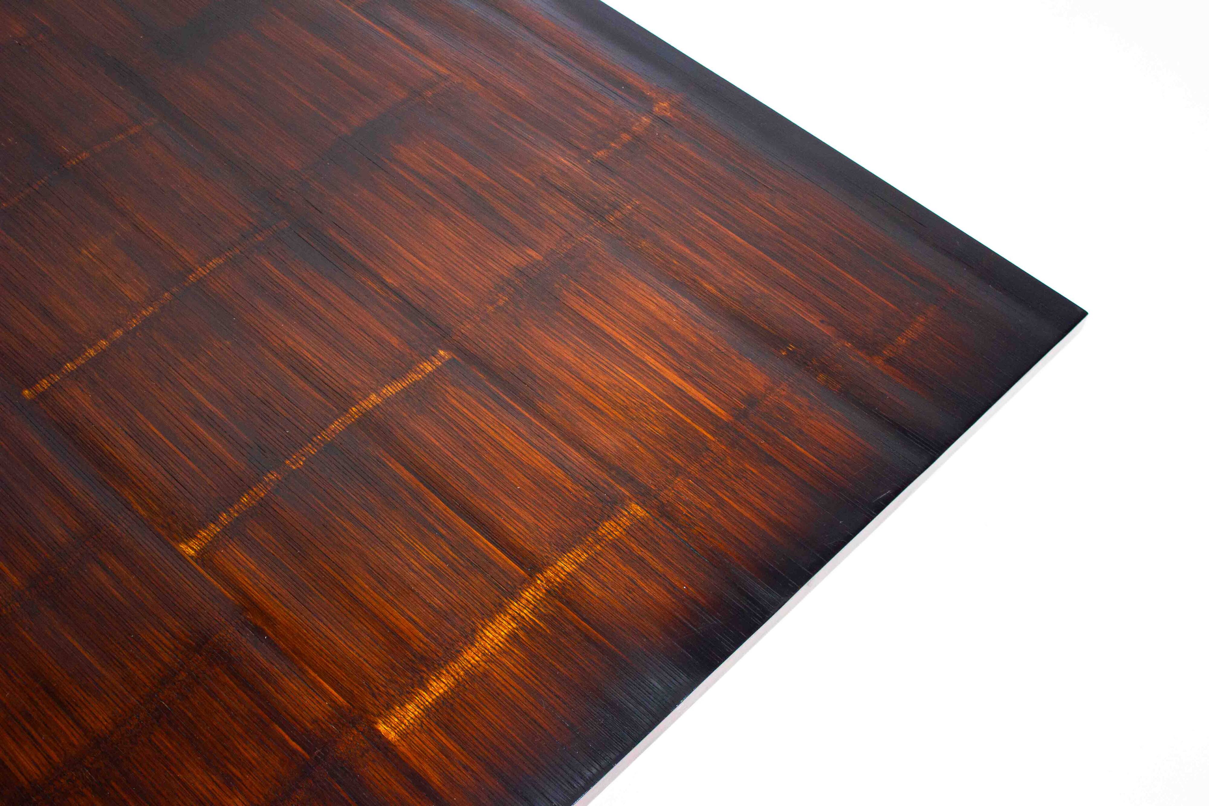 Large bamboo & wengé coffee table by Axel Vervoordt, 1980s