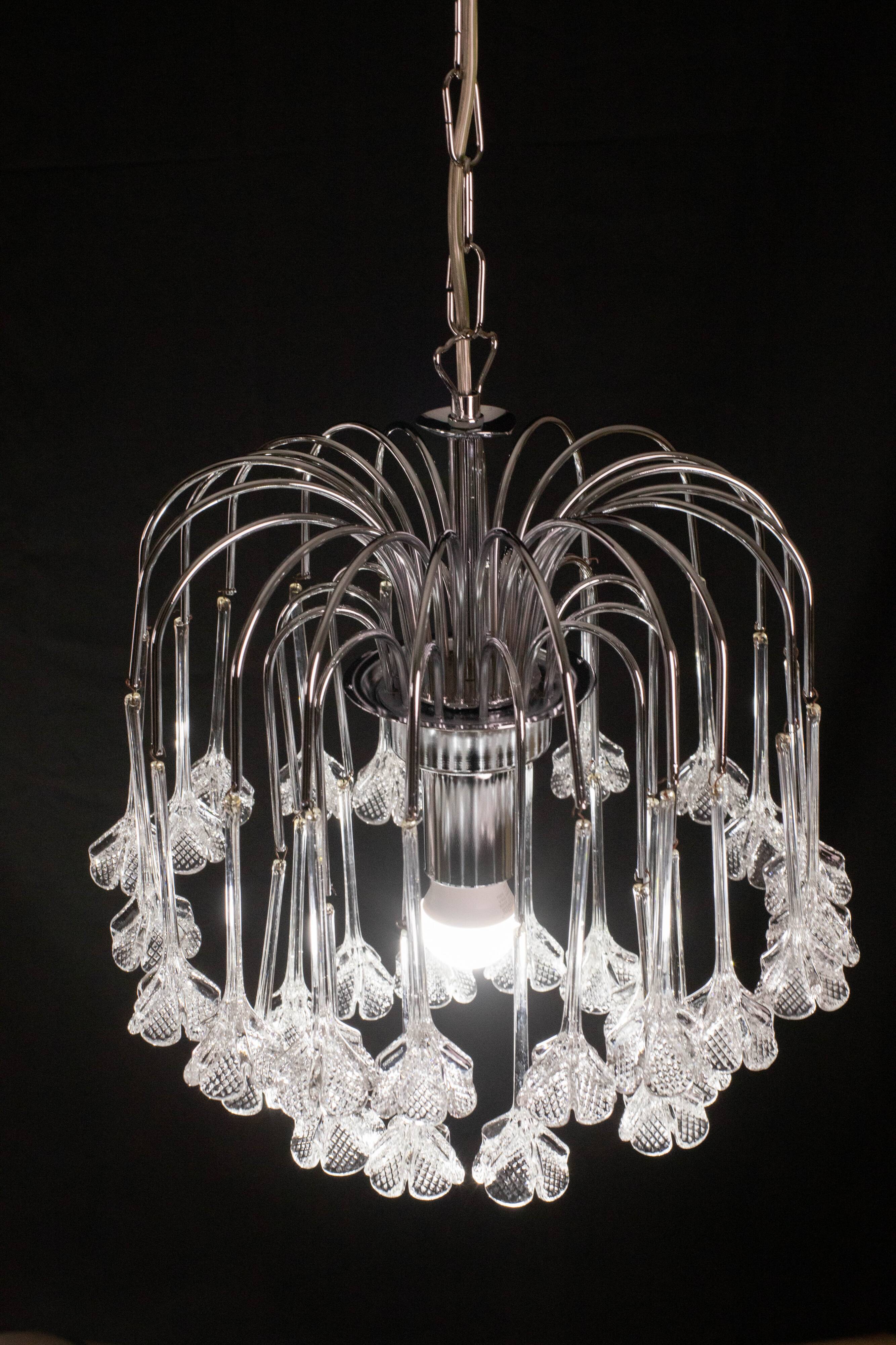 Set of 2 Julia Roberts, Vintage White Murano Chandelier, 1980s