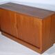 Teak sideboard by dyrlund, sliding door dresser, danish design, 1960s