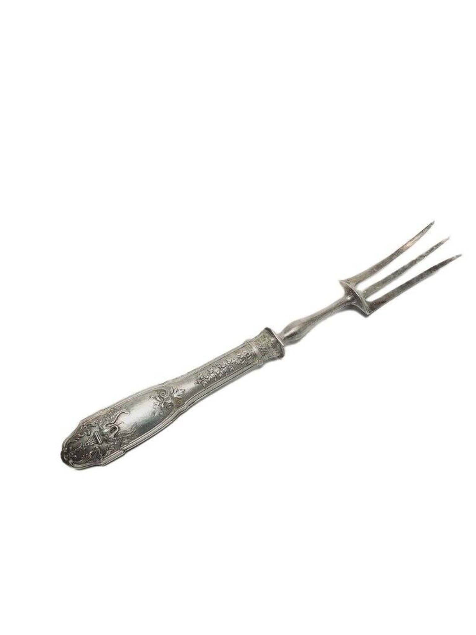 Fourchette à rôtir en argent classique, France, années 1880