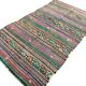Tapis Kilim turc à rayures neutres