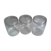 Lot 3 jars the best transparent glass 1 l cover