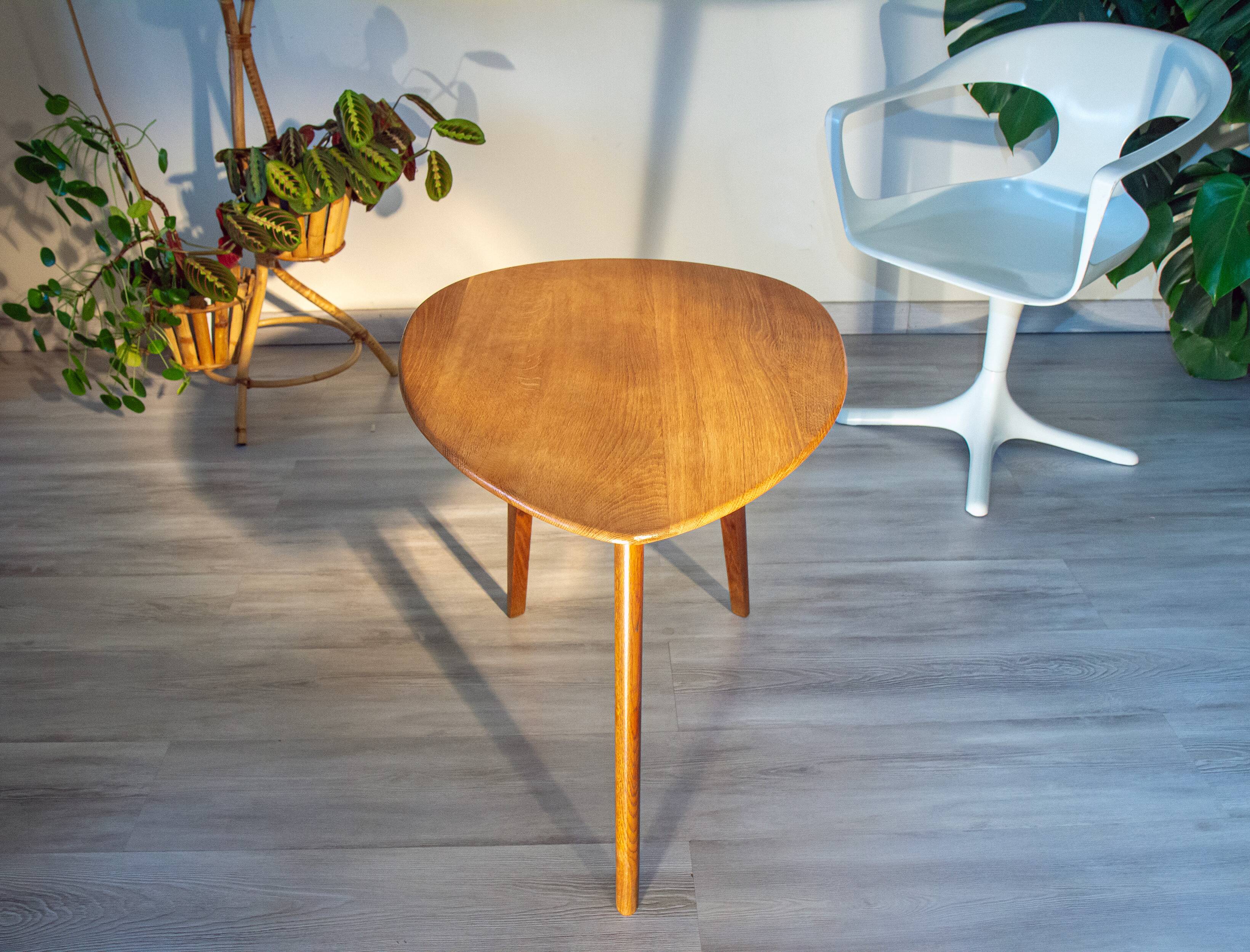 Surf-shaped coffee table, solid oak, 1950s