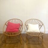 Pair of Rattan Armchairs - Shells