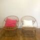 Paire de Fauteuils Rotin - Coquilles